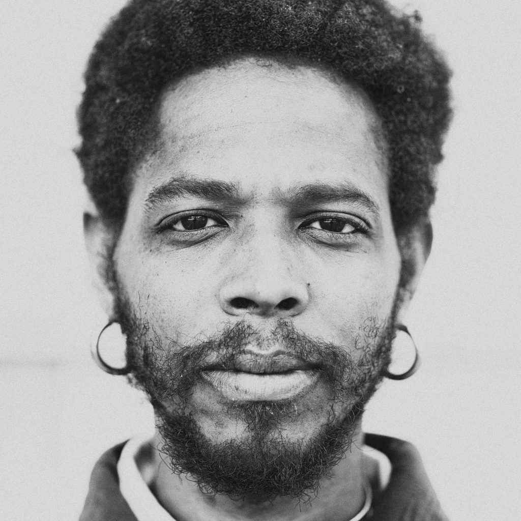 Black and white portrait of Malvin