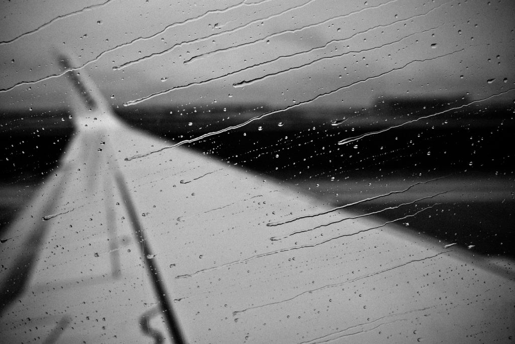 Travel photography captured during an aircraft take-off