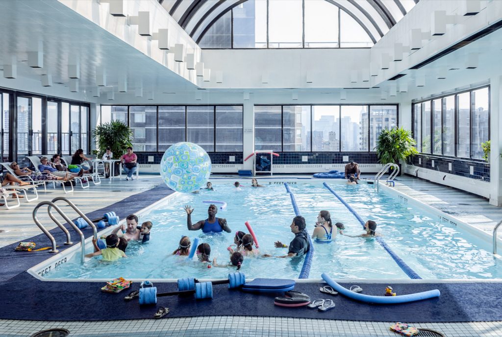 Urban photography featuring a swimming pool in New York City
